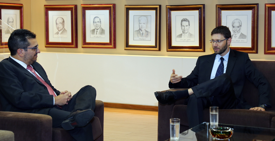 O presidente Cláudio Terrão e o conselheiro Paulo Curi (Foto: Thiago Rios)